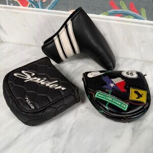 Spider Tour Putter Headcovers Lot of 3 Piece Set Black Texas Lone Star Drive 66